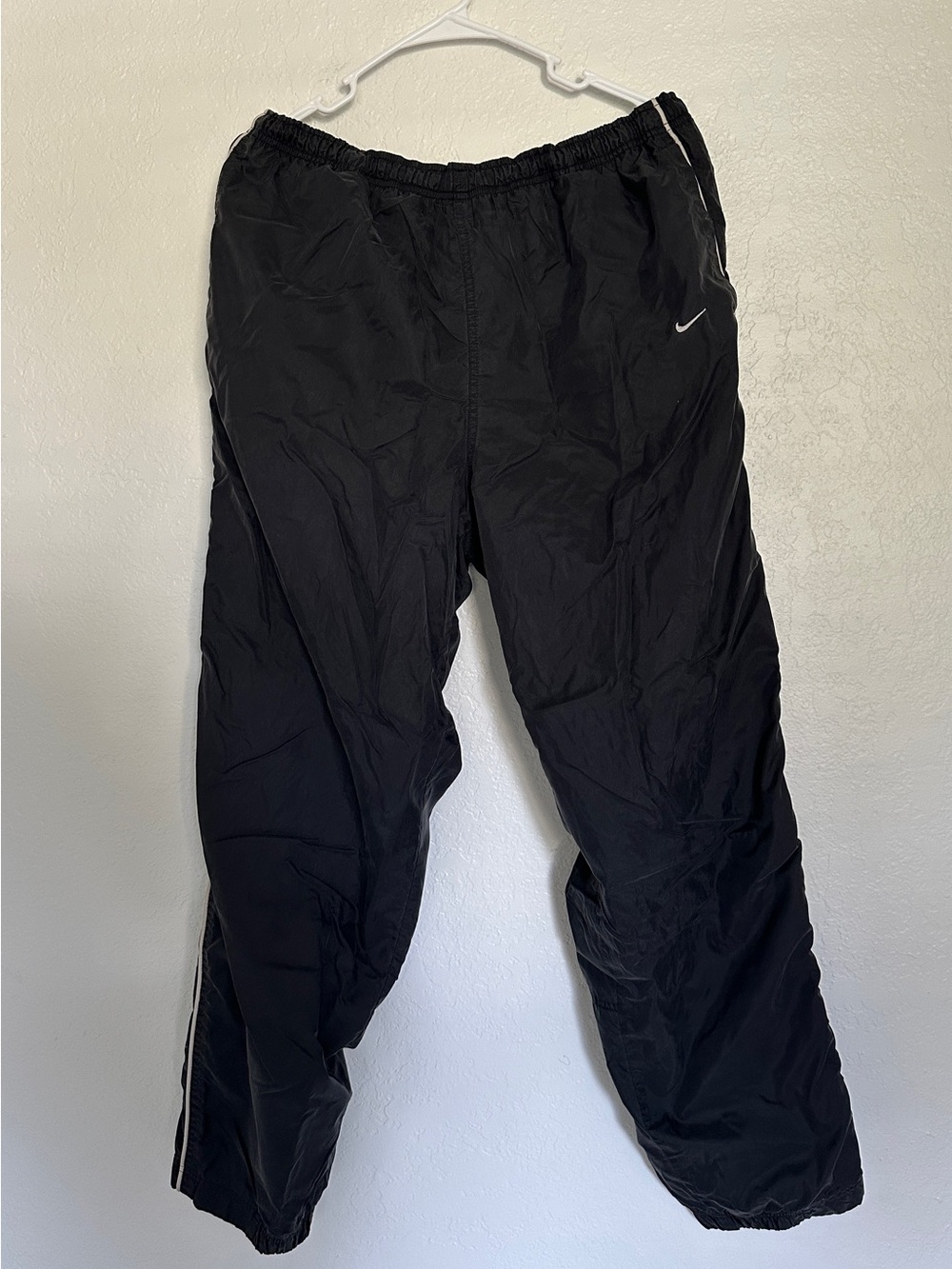 Vintage Nike Pants Mens Extra Large Black White Tag Windbreaker Track Warm Up XL